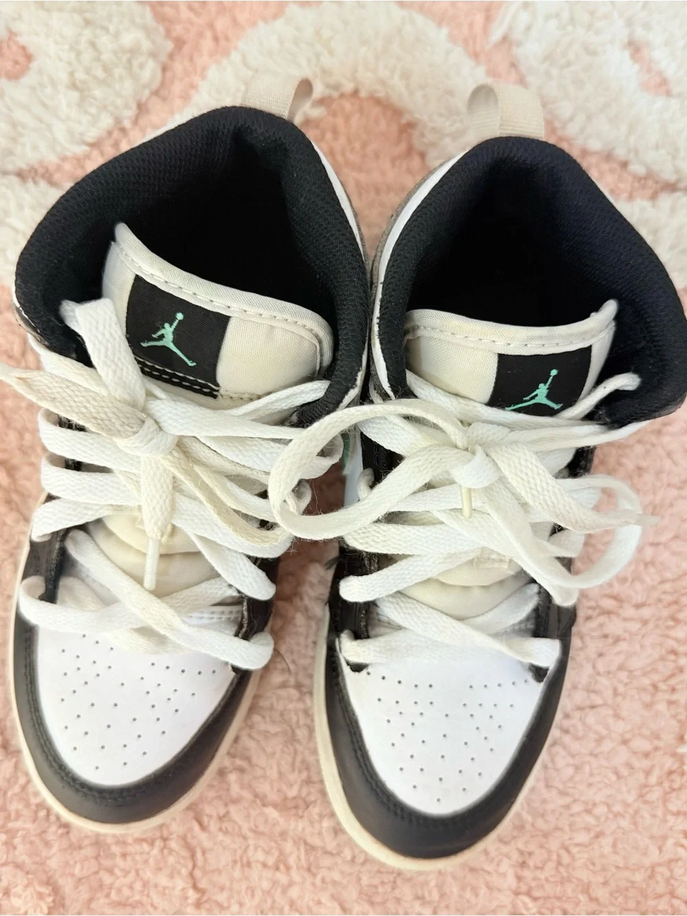 Nike Kids Black, White & Mint High-Top Sneakers